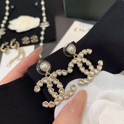 CC Pearl & Crystal Earrings