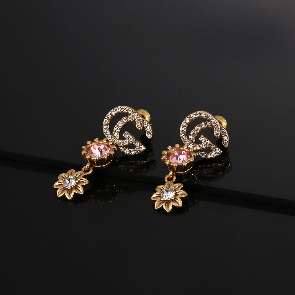 GG Flower Crystal Earrings