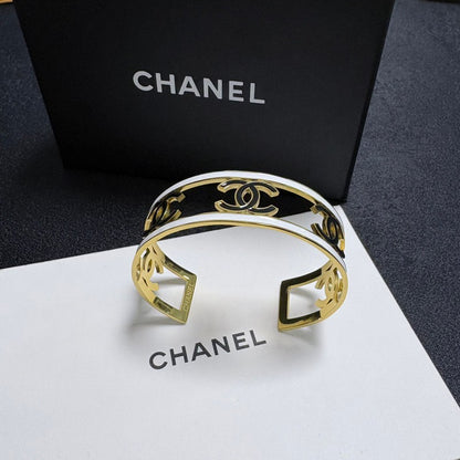 CC Hollow Gold Cuff Bracelet