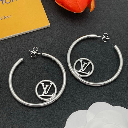 Louis Louise Hoop White Gold Earrings