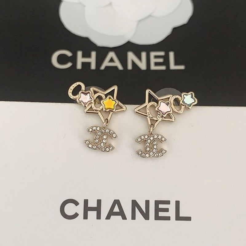 CC Color Crystal Star Earrings