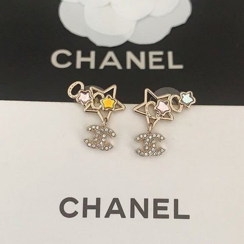 CC Color Crystal Star Earrings