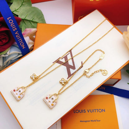 Louis White Bag Gold Bracelet
