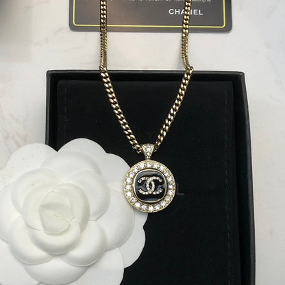 CC Black & White Diamond Gold Necklace