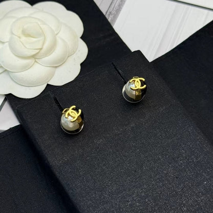 CC Black & White Ball Pearl Earrings