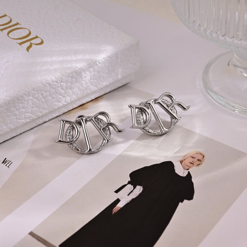 CD White Gold Earrings