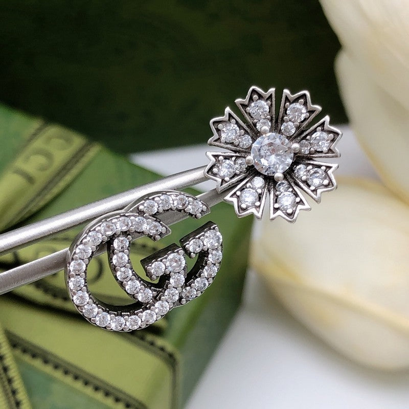 GG Diamond Flower Earrings