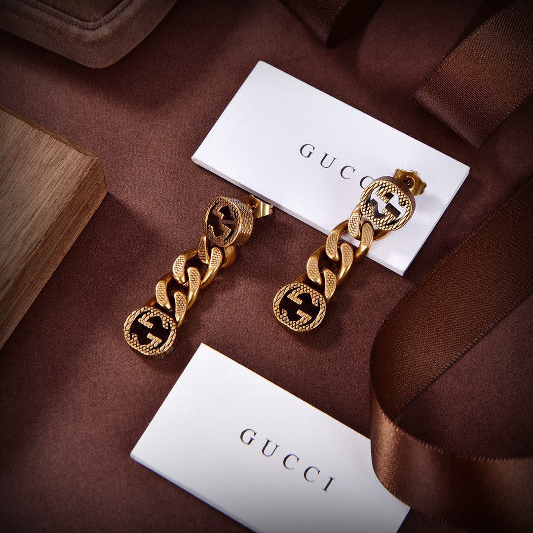 18K GG Chain Earrings
