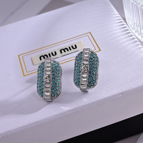 Miu Green Crystals Earrings