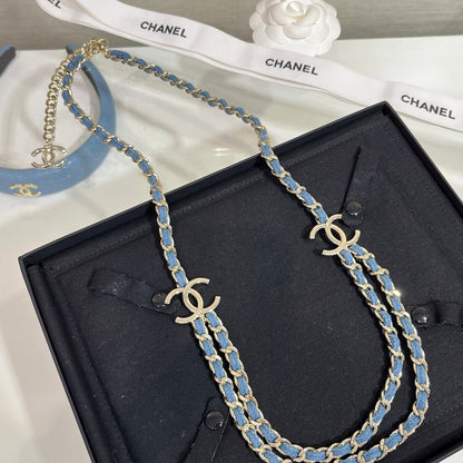 CC 25P Blue Jean Leather Necklace