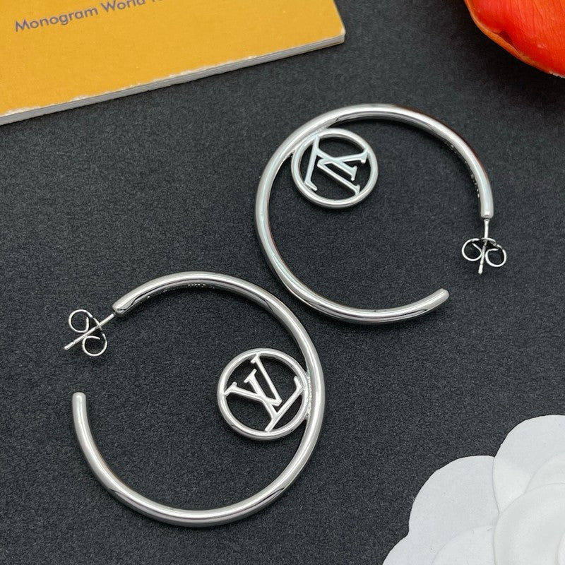 Louis Louise Hoop White Gold Earrings