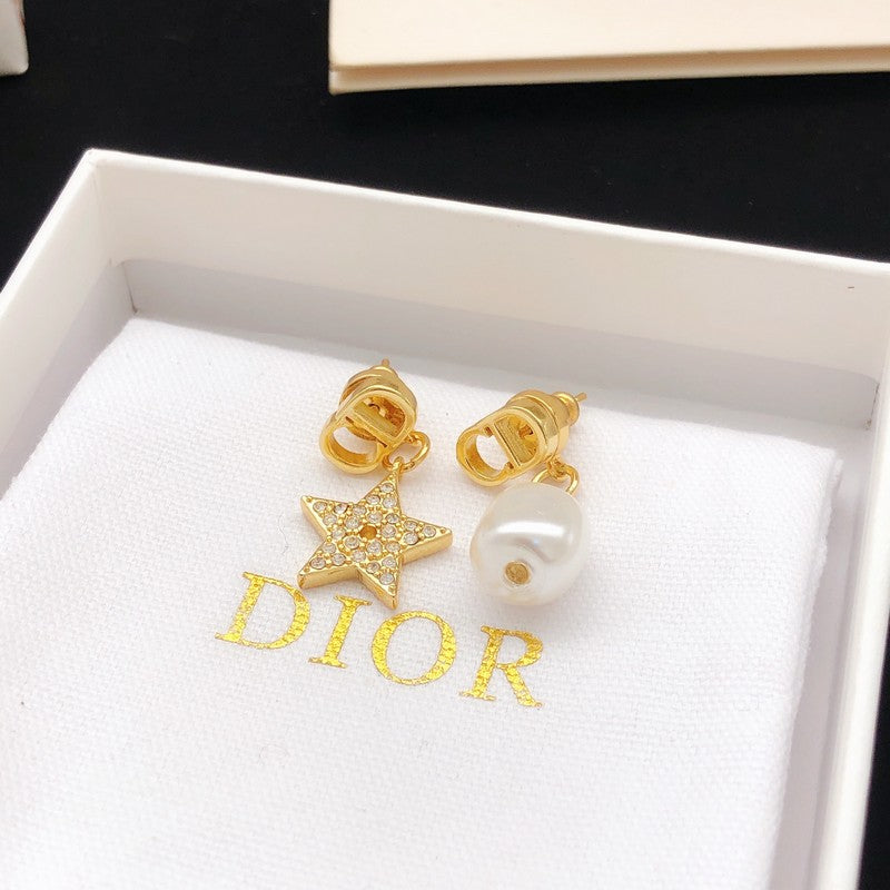 CD Tribales Star Pearl Drop Earrings