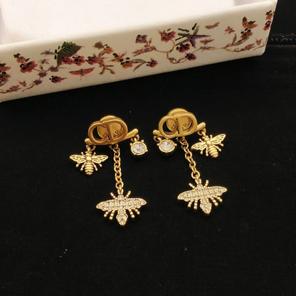 CD Tribales Diamond Bee Long Earrings