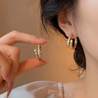 BVLG Serpenti Diamond Gold Earring
