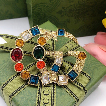 GG Color Crystal Brooch