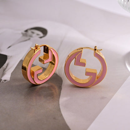 GG Pink Hollow Earrings