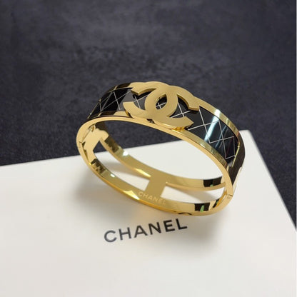 18K CC Black Gold Cuff Bracelet