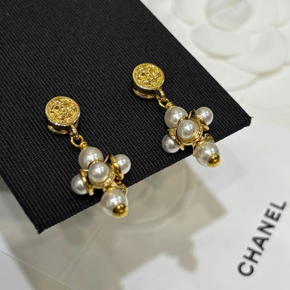 CC Grape Pearl Gold Earrings