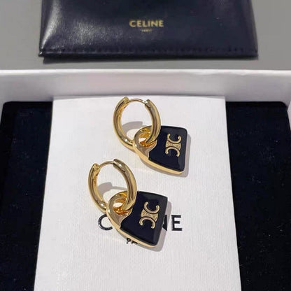 CE Black Bag Gold Earrings