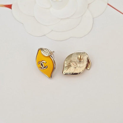 CC Yellow Leaf Gold Earrings