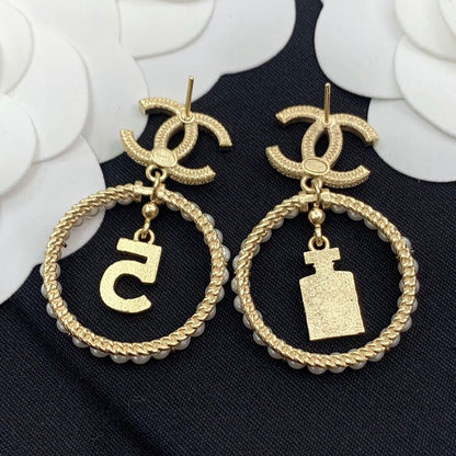 CC N.5 Pearl Big Earrings