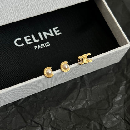 CE Pearl Gold Earrings