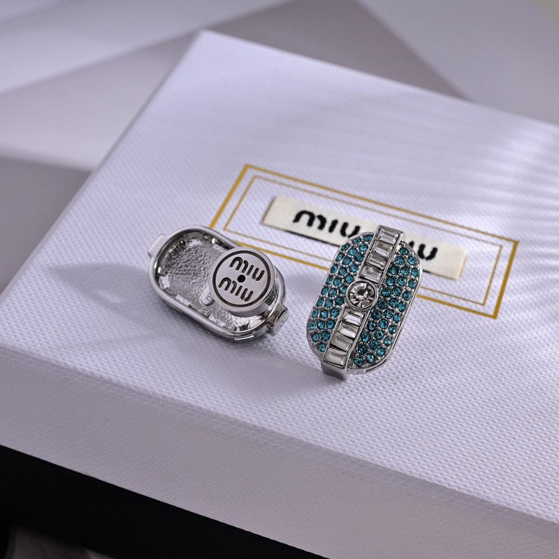 Miu Green Crystals Earrings