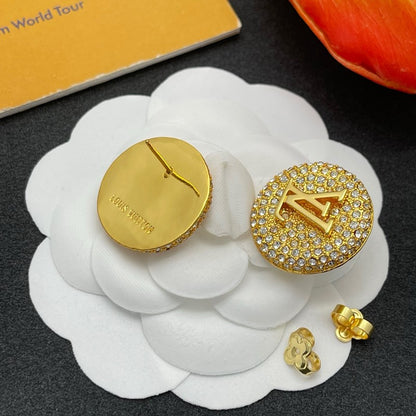 Louis Diamond Round Earrings