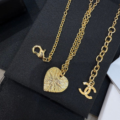 CC Black & Red Heart Gold Necklace