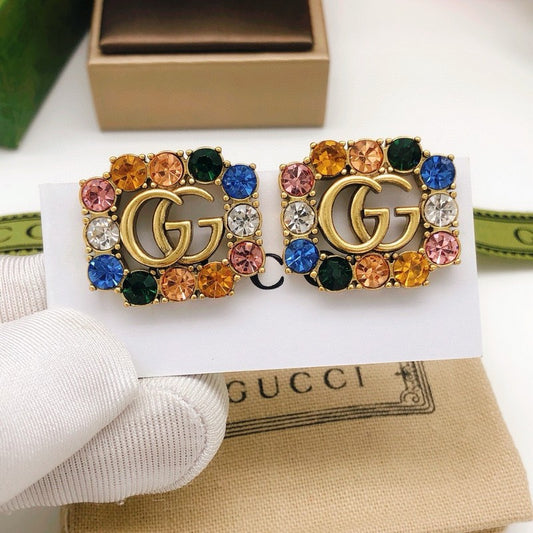 GG Color Crystal Gold Earrings
