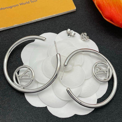 Louis Louise Hoop White Gold Earrings