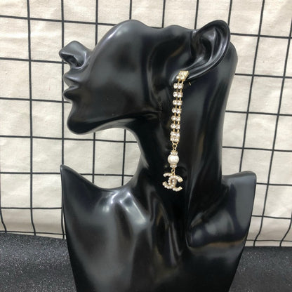 CC Diamond Tassel Long Earrings