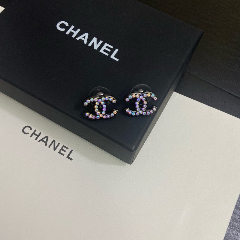 CC Color Diamond Black Earrings