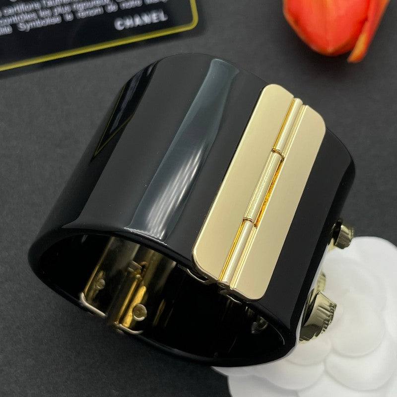 CC Gold Black Resin Bracelet