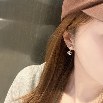 CC 26C Pink Camellia Diamond Earrings