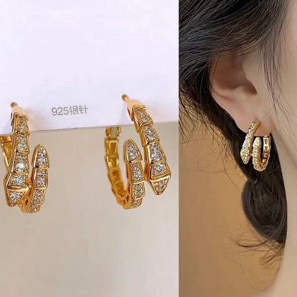 BVLG Serpenti Diamond Gold Earring