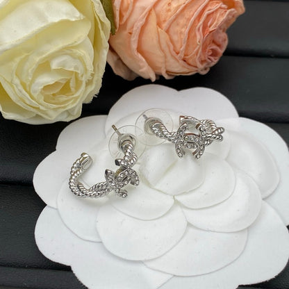 18K CC Coco Diamond Earrings