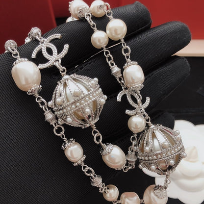 CC Pearl Long Necklace