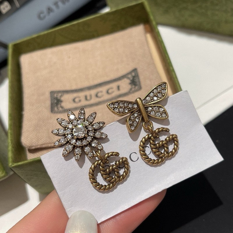 GG Diamond Butterfly Earrings
