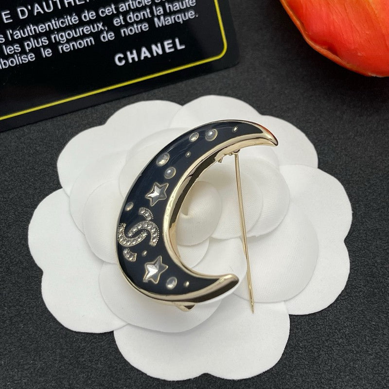 CC Moon Gold Brooch