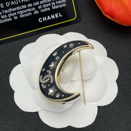 CC Moon Gold Brooch