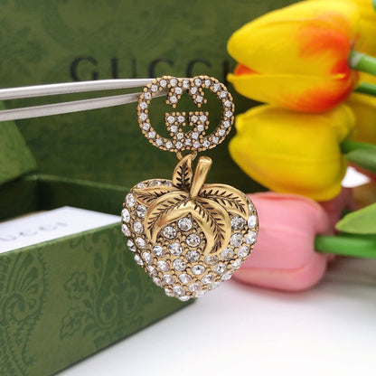 GG Crystal Strawberry Pendant Earrings