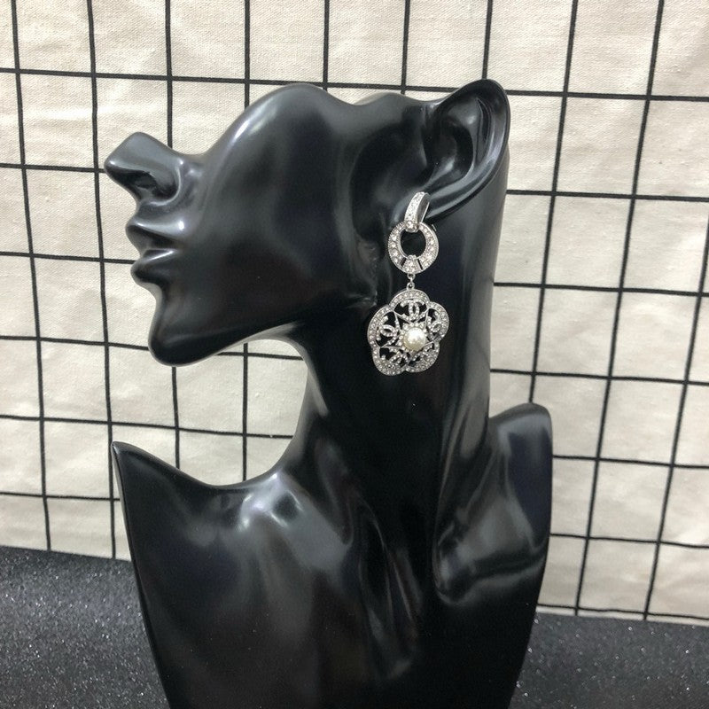 CC Camellia Diamond Pendant Earrings