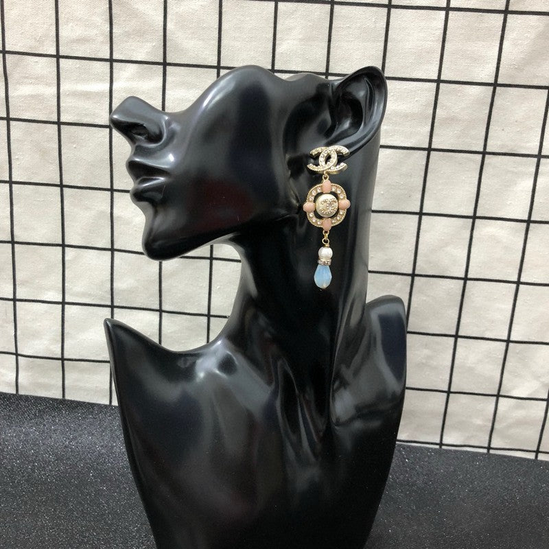 CC Pink Compass Long Earrings