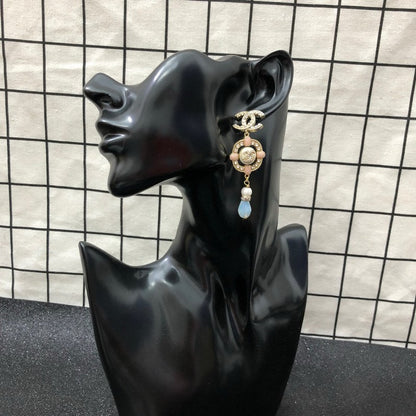 CC Pink Compass Long Earrings