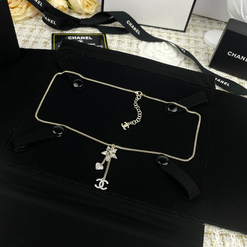 CC Heart & Star Crystal Necklace