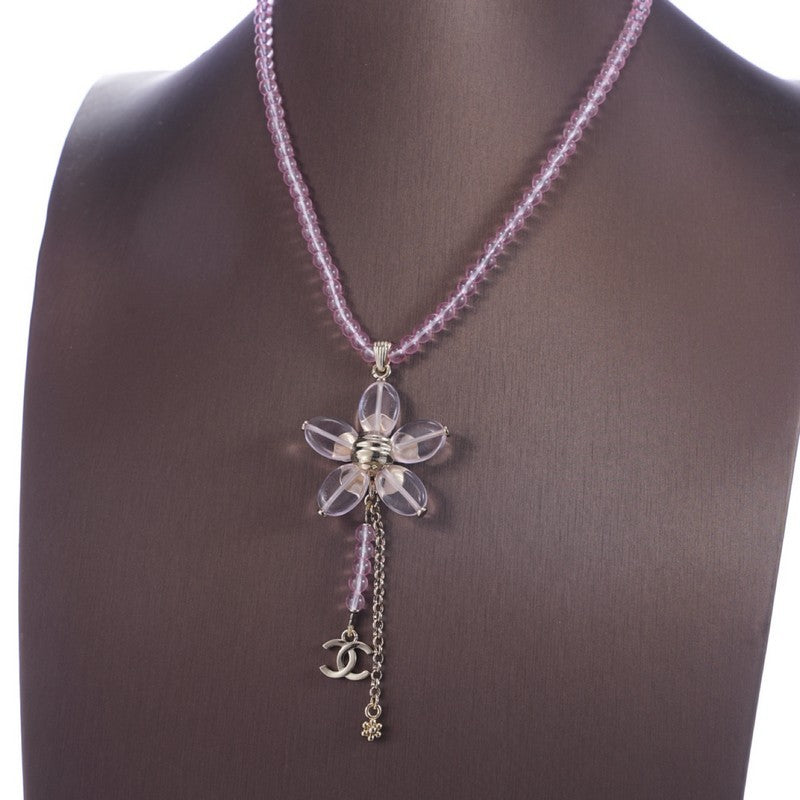 CC Purple Crystal Flower Necklace