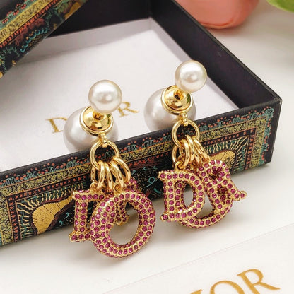 CD Tribales Pink Crystal Earrings