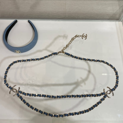 CC 25P Blue Jean Leather Necklace