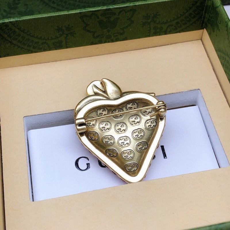 GG Strawberry Crystal Brooch